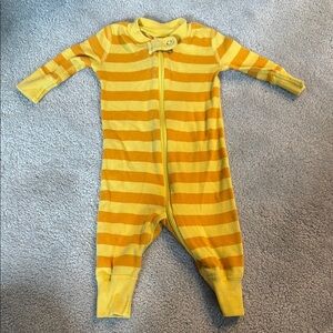 Hanna Andersson yellow striped footless PJs